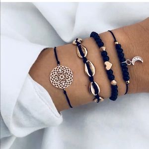 ✨ Black and Gold Bracelet Set